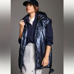 NWT Anthropologie Pilcro longline shine puffer vest
